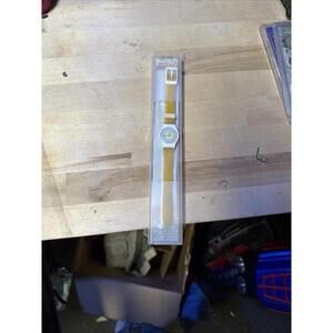 Vintage Swatch Quartz Watch Yellow Strap New Old Stock in Case